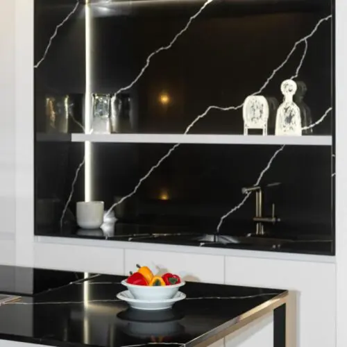 Nero Marquina quartz worktop