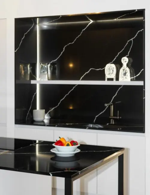 Nero Marquina quartz worktop