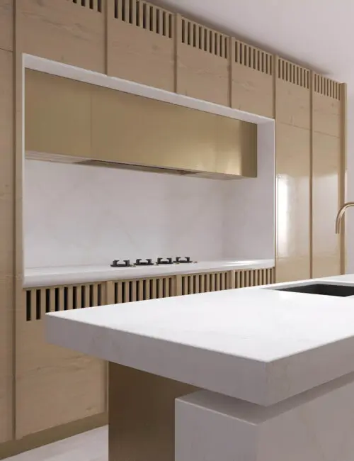 Statuario Gold Quartz worktop