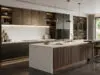 aria white quartz worktop in big kitchen