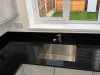 black sparkle quartz worktop