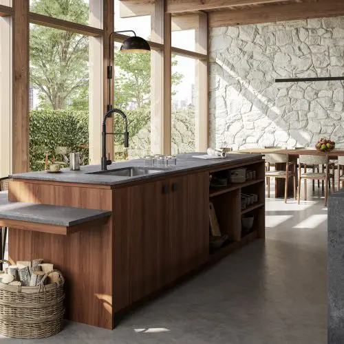 rugged concrete quartz worktop
