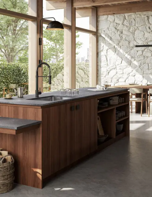 rugged concrete quartz worktop