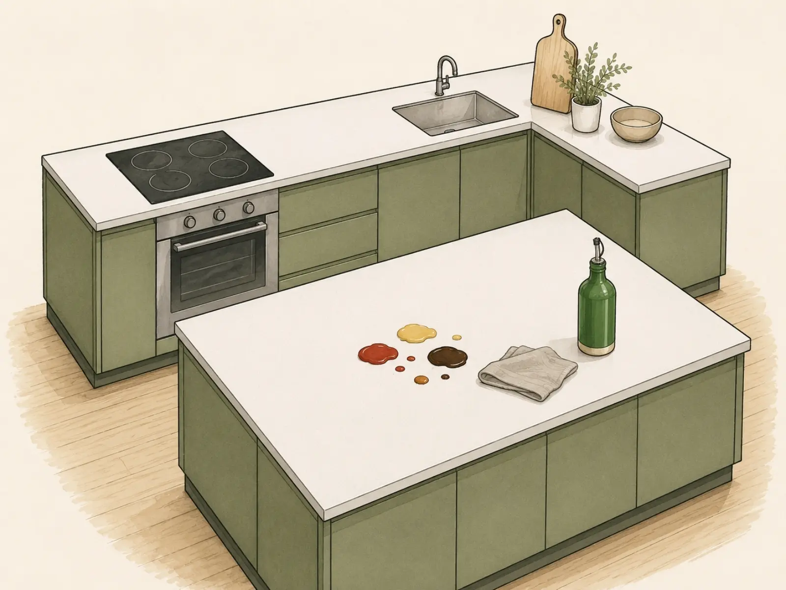 stain-resistant worktop