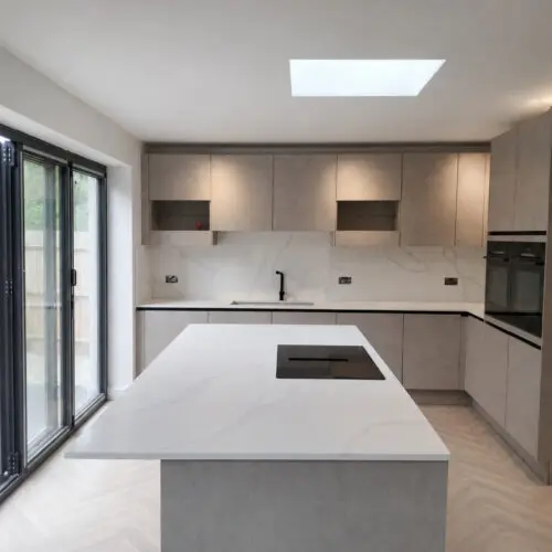 Calacatta Eternal Grey quartz, Watford Project p1
