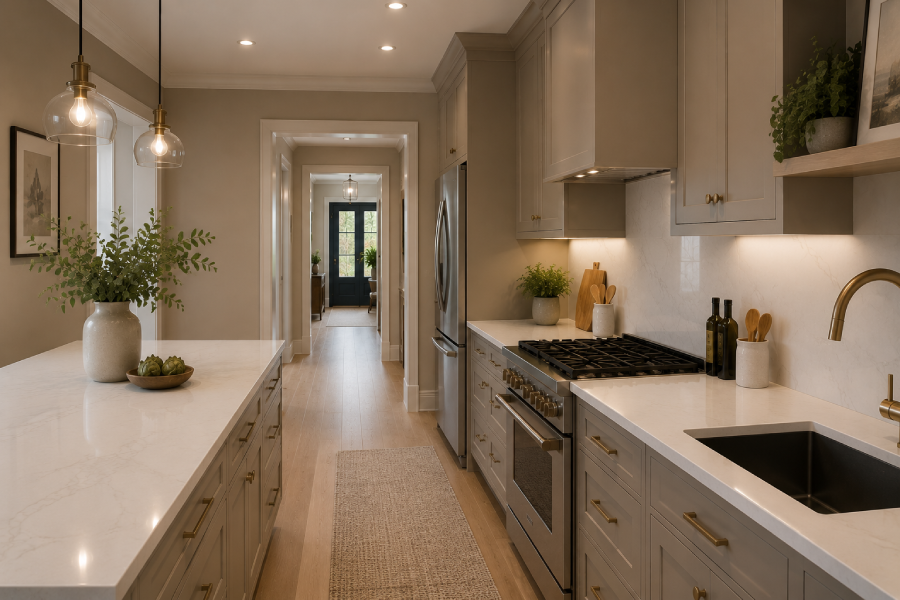 Whithe marble worktops