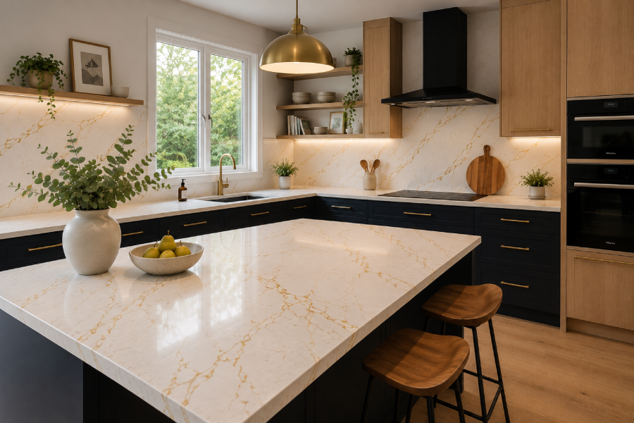 Gold Veining worktops UK