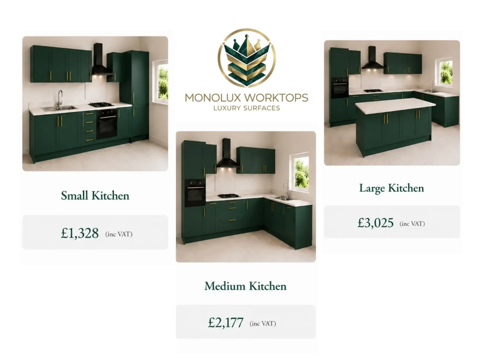 How much do quartz worktops cost in the UK for small, medium and large kitchens