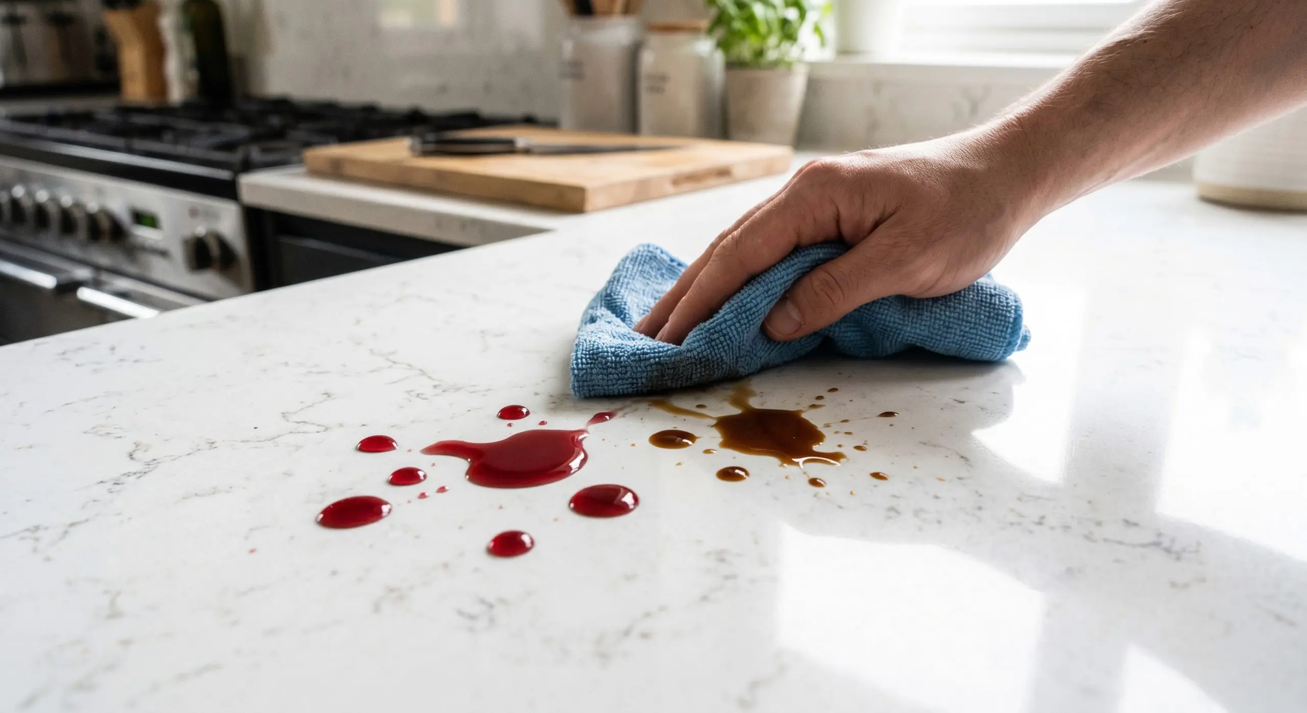 Quartz's resistance to stains