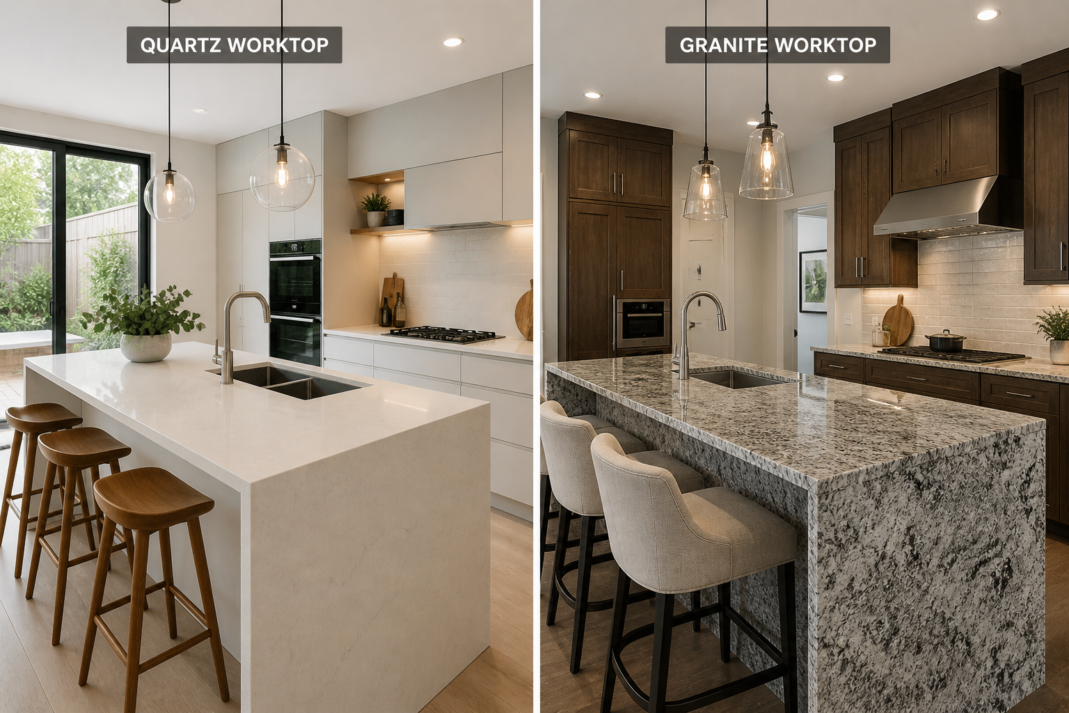 quartz vs granite kitchen worktop
