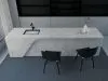 Arabescato Capri kitchen waterfall island