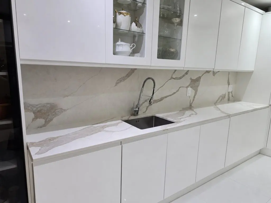 Calacatta Bronze Quartz kitchen project Colchester 2026