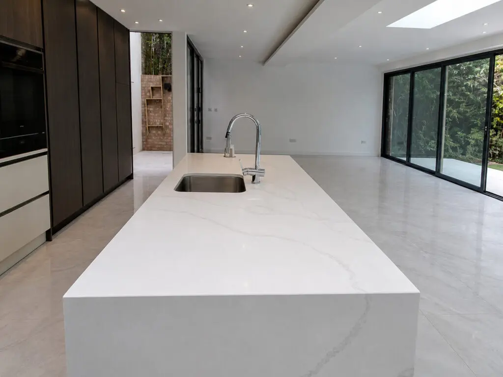 Davenport’s Breathtaking Slough Kitchen Featuring Calacatta Eternal Grey Quartz