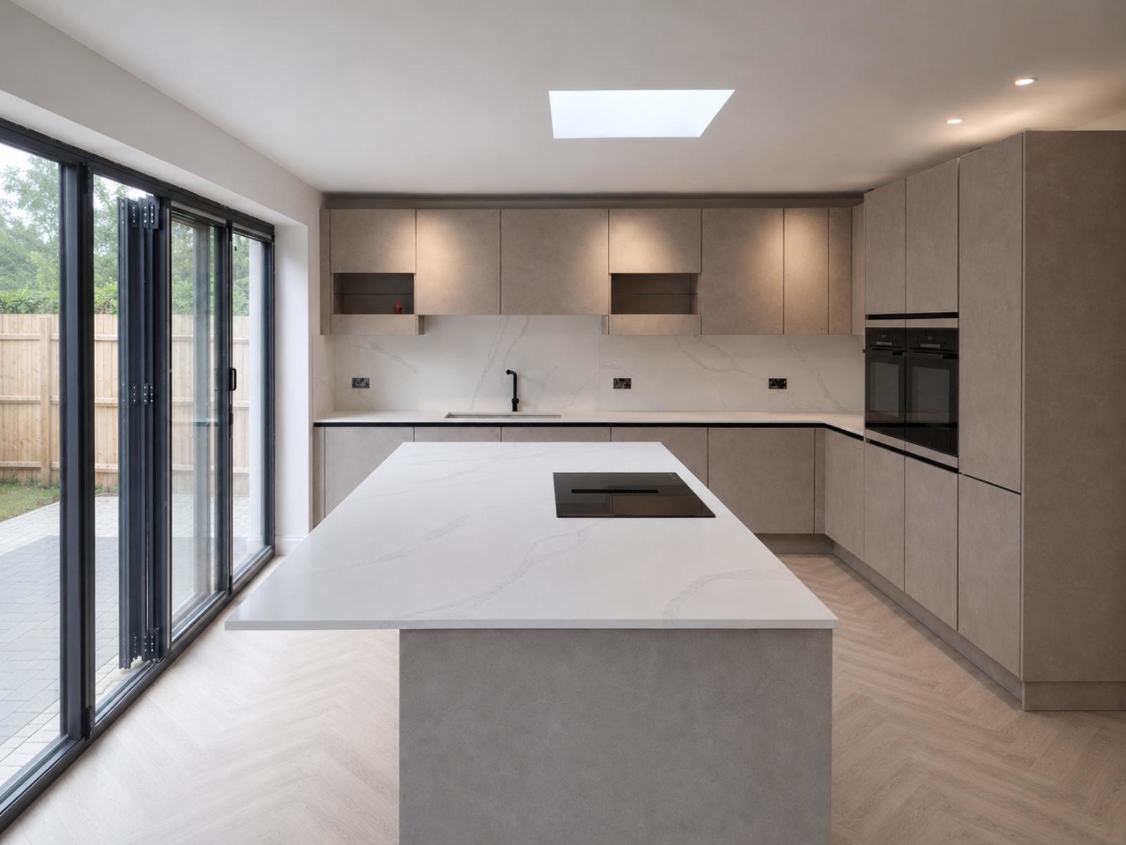 Calacatta Eternal Grey quartz, Watford Project