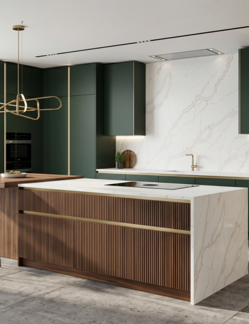 Calacatta Gold Shimmer quartz worktop