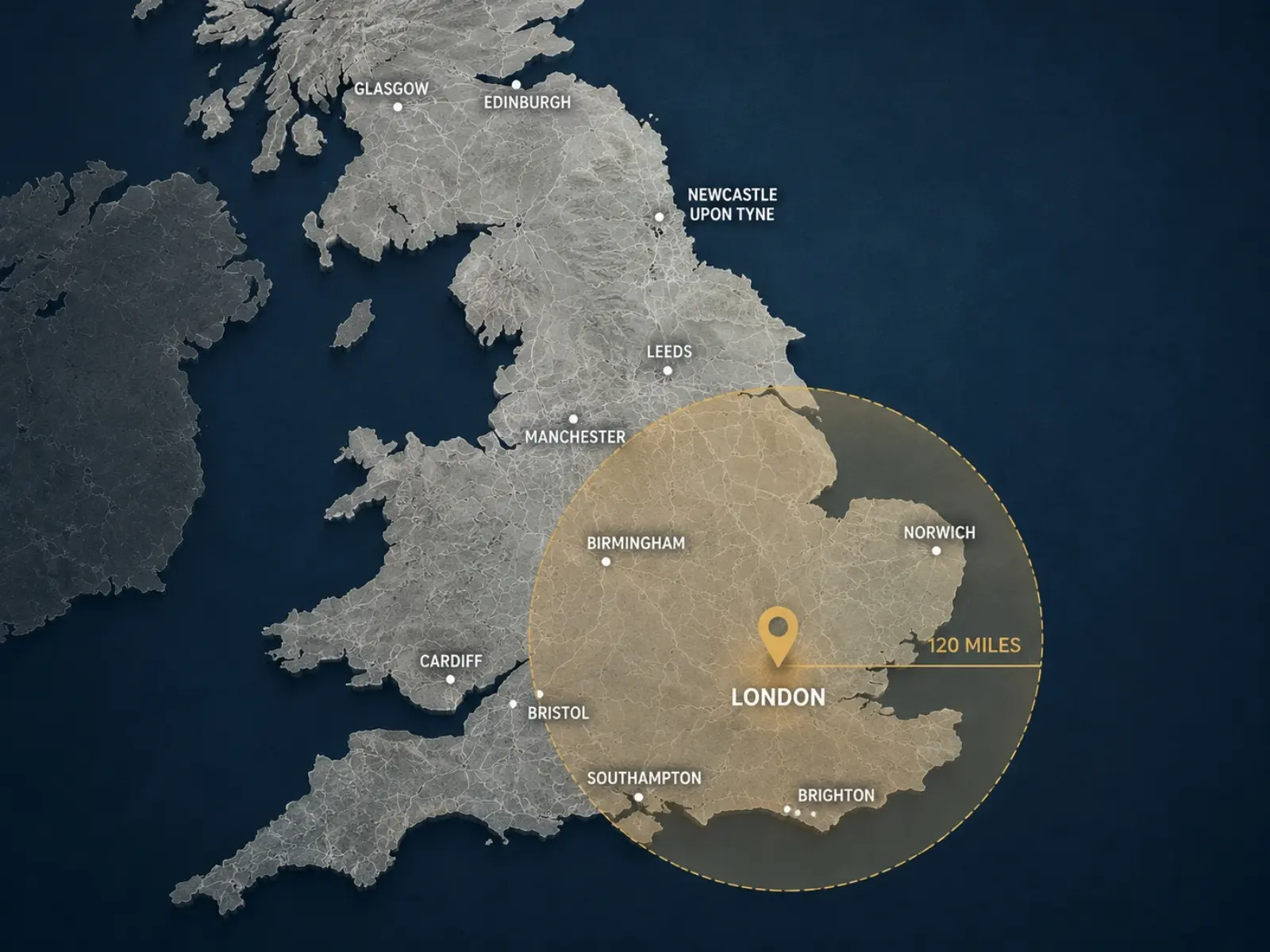 London + 120-Mile Service Radius
