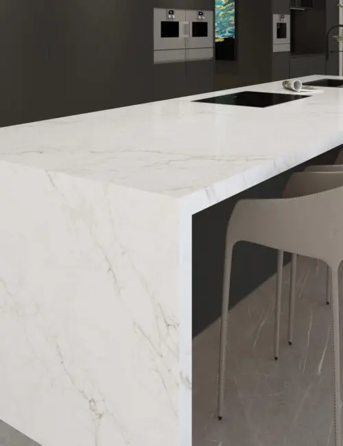 Mellow Gold Quartz breakfast bar Richmond project