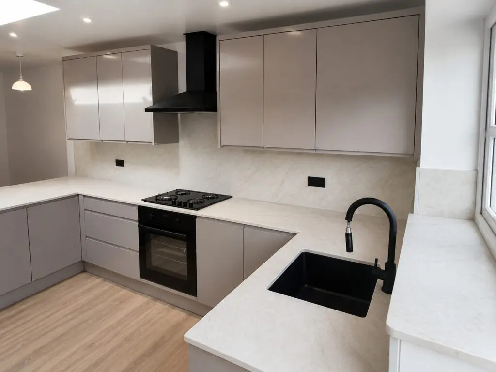 Sharma’s quartz worktop project, Taj Mahal Quartz in Bournemouth, 2025 image-1