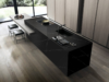 marquina shimmer with wooden cabinet