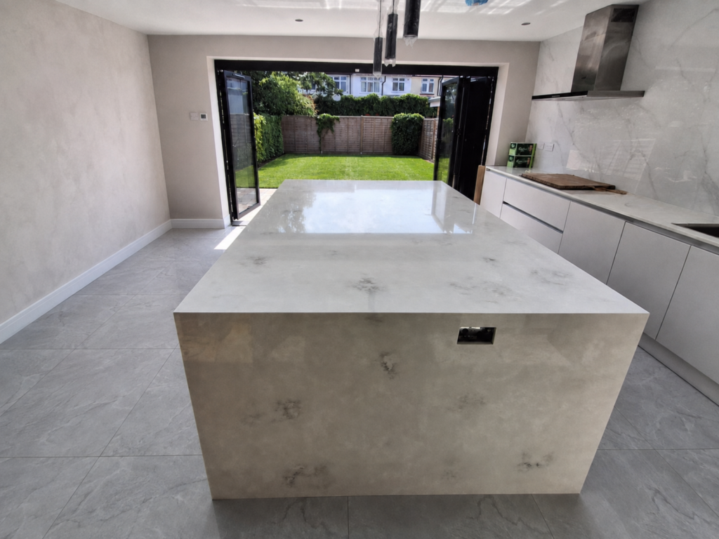 winter rock quartz worktop, Royal Borough, london project