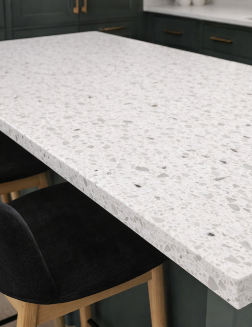 mirror white quartz worktop