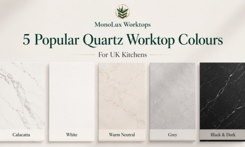 Best quartz colours for kitchens compared across the most popular quartz worktop colours, including Calacatta, white, grey and black.